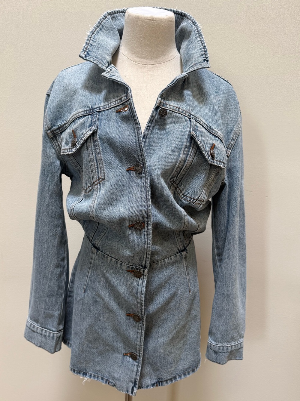 SER.O.YA Light Blue Denim Jacket Dress